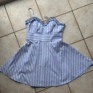TRIXXI Sundress, blue/white striped, size medium